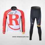 2011 Maillot Ciclismo Radioshack Blanc et Rouge Manches Longues et Cuissard