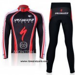 2011 Maillot Ciclismo Specialized Rouge et Noir Manches Longues et Cuissard