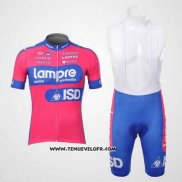 2012 Maillot Ciclismo Lampre ISD Rose et Azur Manches Courtes et Cuissard