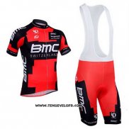 2013 Maillot Ciclismo BMC Noir et Rouge Manches Courtes et Cuissard