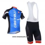 2013 Maillot Ciclismo Castelli Noir et Bleu Manches Courtes et Cuissard