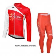 2013 Maillot Ciclismo Cofidis Rouge Manches Longues et Cuissard
