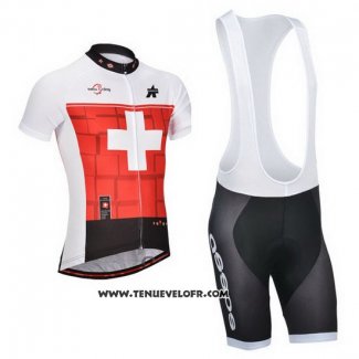 2014 Maillot Ciclismo Assos Blanc et Rouge Manches Courtes et Cuissard