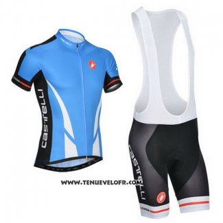 2014 Maillot Ciclismo Castelli Bleu et Noir Manches Courtes et Cuissard