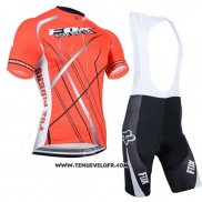 2014 Maillot Ciclismo Fox Orange Manches Courtes et Cuissard