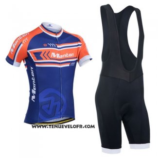 2014 Maillot Ciclismo Monton Orange et Bleu Manches Courtes et Cuissard