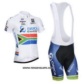 2014 Maillot Ciclismo Orica GreenEDGE Champion Afrique Du Sud Manches Courtes et Cuissard