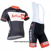 2014 Maillot Ciclismo Trek Noir et Orange Manches Courtes et Cuissard