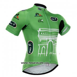 2015 Maillot Ciclismo Tour DE France Vert Manches Courtes et Cuissard