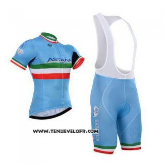 2016 Maillot Ciclismo Astana Italie Bleu et Vert Manches Courtes et Cuissard