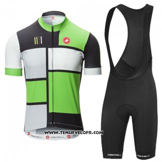 2016 Maillot Ciclismo Castelli Vert et Noir Manches Courtes et Cuissard