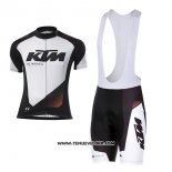 2016 Maillot Ciclismo KTM Blanc et Noir Manches Courtes et Cuissard