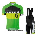 2016 Maillot Ciclismo Scott Jaune et Vert Manches Courtes et Cuissard