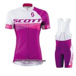 2016 Maillot Ciclismo Scott Rouge Blanc Manches Courtes et Cuissard