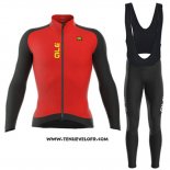 2017 Maillot Ciclismo ALE Rouge Manches Longues et Cuissard
