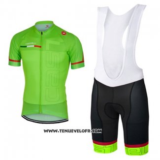 2017 Maillot Ciclismo Castelli Vert Manches Courtes et Cuissard