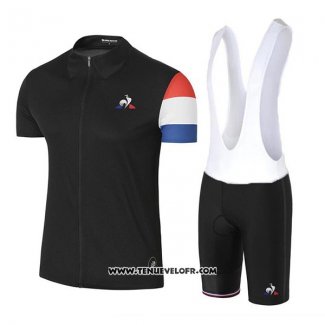 2017 Maillot Ciclismo Coq Sportif Tour DE France Noir Manches Courtes et Cuissard