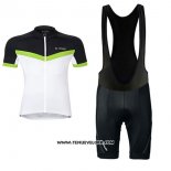 2017 Maillot Ciclismo Femme Vaude Blanc et Vert Manches Courtes et Cuissard