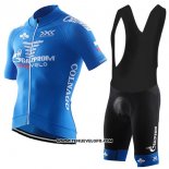 2017 Maillot Ciclismo Gazprom Rusvelo Colnago Bleu Manches Courtes et Cuissard