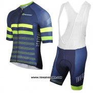 2017 Maillot Ciclismo Inverse Bleu Manches Courtes et Cuissard