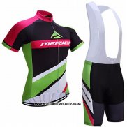 2017 Maillot Ciclismo Merida Rouge et Vert Manches Courtes et Cuissard