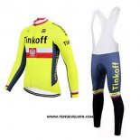 2017 Maillot Ciclismo Tinkoff Jaune Manches Longues et Cuissard