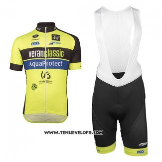 2017 Maillot Ciclismo WB Verlanclassics Aquality Project Vert et Noir Manches Courtes et Cuissard