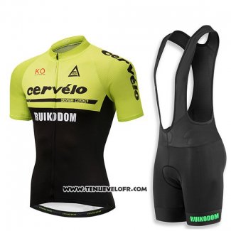 2018 Maillot Ciclismo Cervelo Vert et Noir Manches Courtes et Cuissard