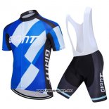 2018 Maillot Ciclismo Giant Bleu Manches Courtes et Cuissard