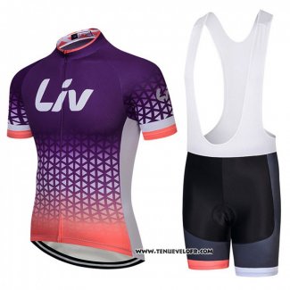 2018 Maillot Ciclismo Liv Profond Violet Manches Courtes et Cuissard