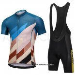 2018 Maillot Ciclismo Mavic Bleu et Marron Manches Courtes et Cuissard