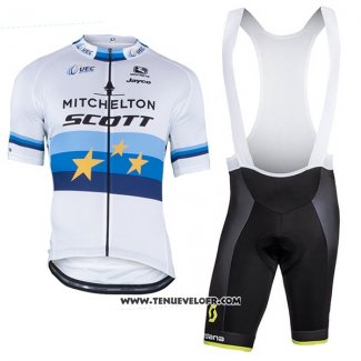 2018 Maillot Ciclismo Mitchelton Scott Champion Europe Manches Courtes et Cuissard