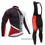 2018 Maillot Ciclismo Specialized Noir Rouge Blanc Manches Longues et Cuissard