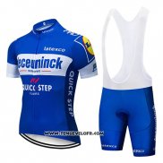 2019 Maillot Ciclismo Deceuninck Quick Step Bleu Blanc Manches Courtes et Cuissard