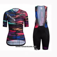 2019 Maillot Ciclismo Femme Canyon Sram Noir Rouge Manches Courtes et Cuissard