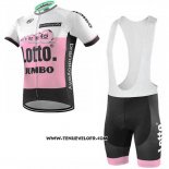 2019 Maillot Ciclismo Lotto NL-Jumbo Rose Blanc Manches Courtes et Cuissard