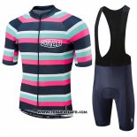 2019 Maillot Ciclismo Morvelo Vert Rose Noir Manches Courtes et Cuissard