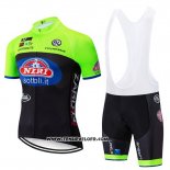 2019 Maillot Ciclismo Neri Italie Vert Noir Manches Courtes et Cuissard