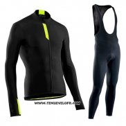 2019 Maillot Ciclismo Northwave Negro Vert Manches Longues et Cuissard