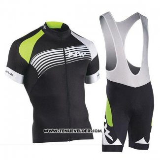 2019 Maillot Ciclismo Northwave Noir Vert Argent Manches Courtes et Cuissard