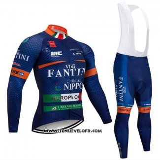 2019 Maillot Ciclismo Vini Fantini Bleu Manches Longues et Cuissard