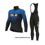 2020 Maillot Ciclismo ALE Bleu Noir Manches Longues et Cuissard