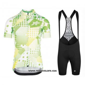 2020 Maillot Ciclismo Assos Erlkoenig Vert Blanc Manches Courtes et Cuissard