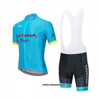 2020 Maillot Ciclismo Astana Bleu Jaune Manches Courtes et Cuissard