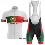 2020 Maillot Ciclismo Champion Portugal Blanc Vert Rouge Manches Courtes et Cuissard