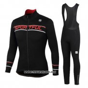 2020 Maillot Ciclismo Femme Sportful Noir Rouge Manches Longues et Cuissard