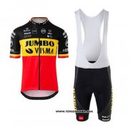 2020 Maillot Ciclismo Jumbo Visma Noir Jaune Rouge Manches Courtes et Cuissard