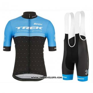 2020 Maillot Ciclismo Trek Bleu Noir Manches Courtes et Cuissard