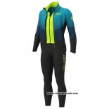 2020 Maillot Cyclisme ALE Bleu Clair Jaune Manches Longues et Cuissard