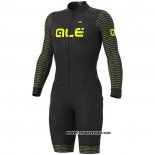 2020 Maillot Cyclisme ALE Jaune Manches Longues et Cuissard(1)